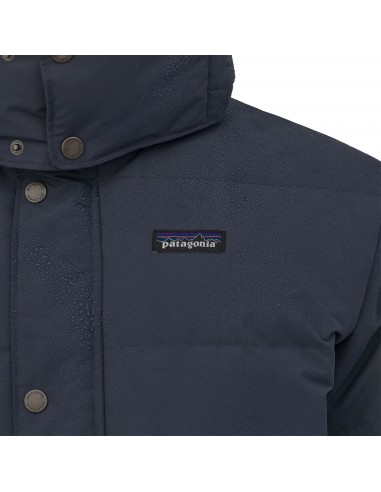 Patagonia Mens Downdrift Jacket Smolder Blue Onbody Detail Logo
