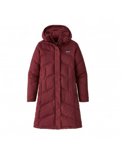 Patagonia Womans Down With It Parka Sequoia Red Offbody Front