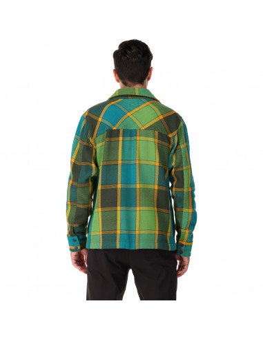 Topo Designs Mens Mountain Shirt Jacket Green Multi Onbody Back