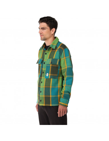 Topo Designs Mens Mountain Shirt Jacket Green Multi Onbody Side
