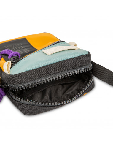 Topo Designs Taška Mini Shoulde Bag Sage Modrá Horčicová Žltá Otvorená