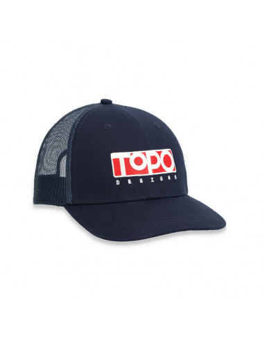 Topo Designs Topo Trucker Hat Box Logo Navy Front