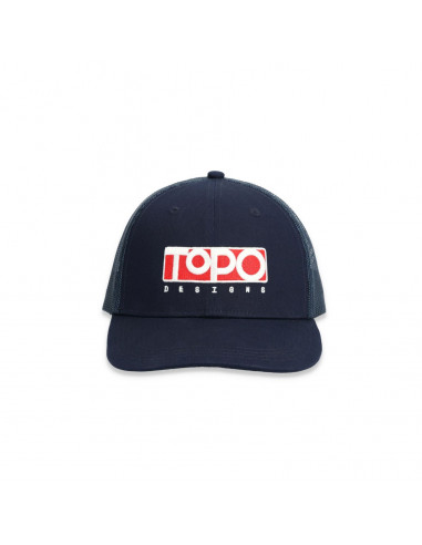 Topo Designs Topo Trucker Hat Box Logo Navy Back