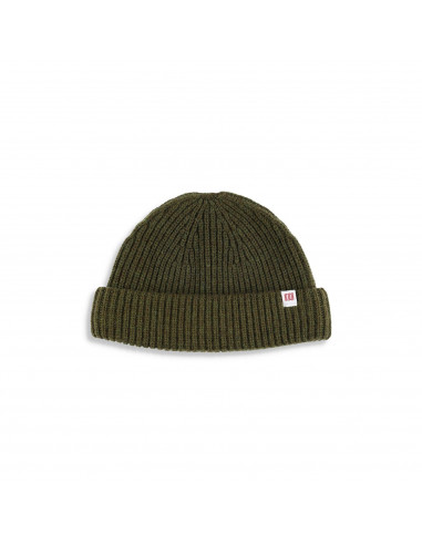 Topo Designs Global Wool Beanie Olive Front