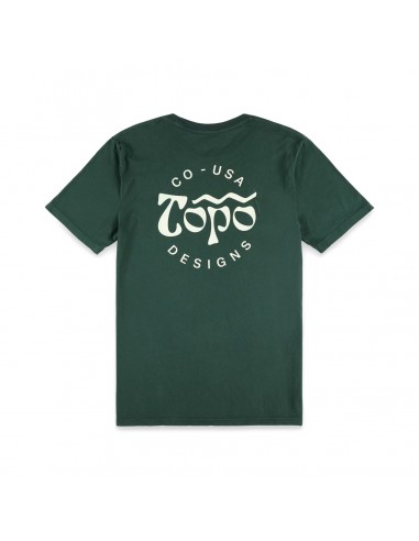 Topo Designs Pánské Tričko Type-O Forest Zelená Offbody Zezadu