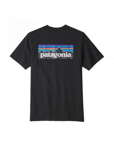 Patagonia Pánské Tričko P-6 Logo Responsibili-Tee Černá Offbody Zezadu