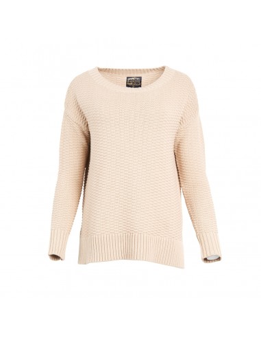 United by Blue Womens Himley Waffle Sweater Stone Offbody Front