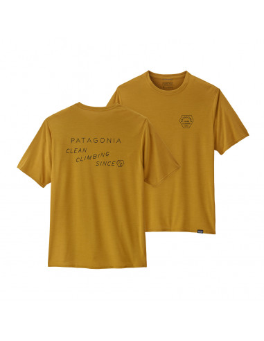 Patagonia Mens Capilene® Cool Daily Graphic Shirt Clean Climb Type: Cabin Gold X-Dye Offbody Front