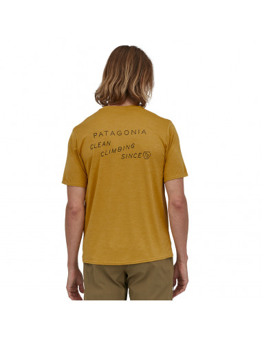 Patagonia Mens Capilene® Cool Daily Graphic Shirt Clean Climb Type: Cabin Gold X-Dye Offbody Back