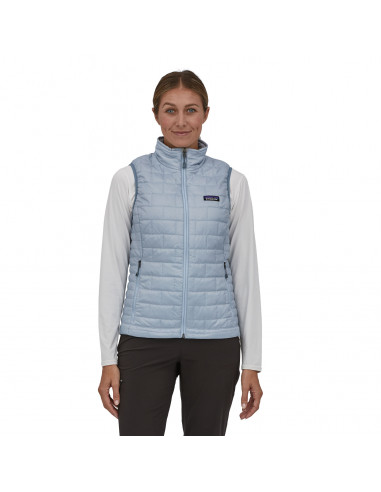 Patagonia Womens Nano Puff Vest Steam Blue Onbody Front