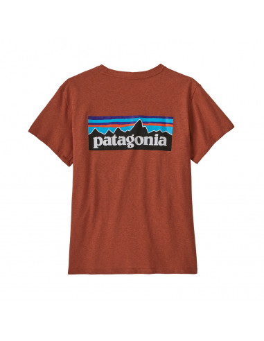 Patagonia Womens P-6 Logo Responsibili-Tee® Quartz Coral Offbody Back