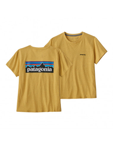 Patagonia Womens P-6 Logo Responsibili-Tee® Surfboard Yellow Offbody Front & Back