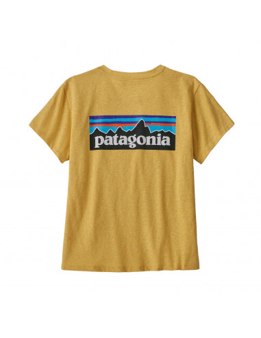 Patagonia Womens P-6 Logo Responsibili-Tee® Surfboard Yellow Offbody Back