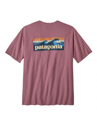 Patagonia Mens Boardshort Logo Pocket Responsibili-Tee Evening Maue Offbody Back
