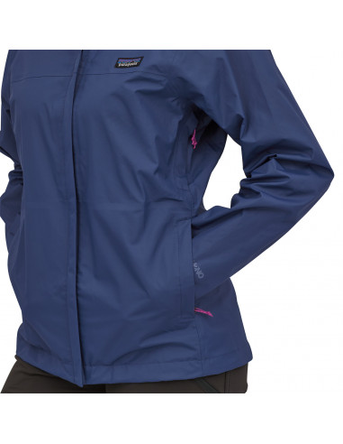 Patagonia Womens Torrentshell 3L Jacket Sound Blue Onbody Detail Pocket