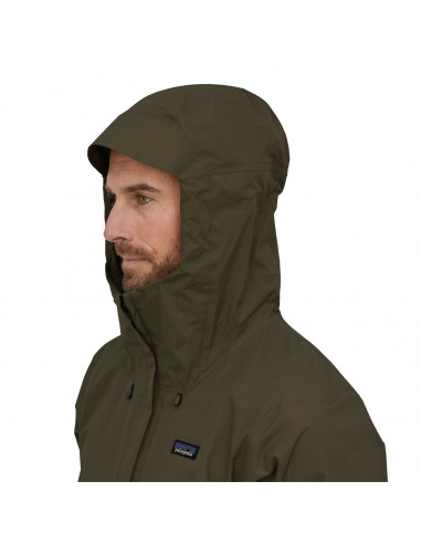 Patagonia Men's Torrentshell 3L Jacket Basin Green Detail Hood