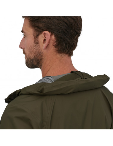 Patagonia Men's Torrentshell 3L Jacket Basin Green Detail Hood 2