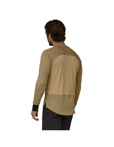 Patagonia Mens Long-Sleeved Dirt Craft Jersey Classic Tan Onbody Back