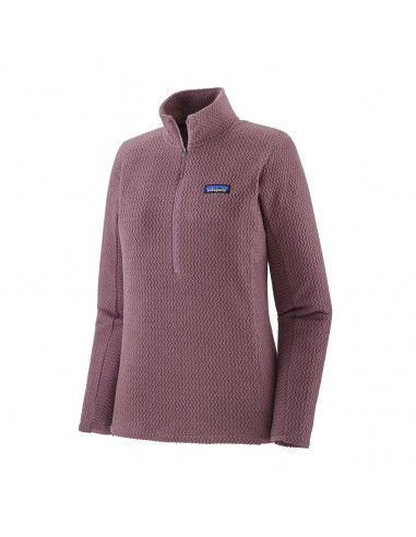 Patagonia Womens R1 Air Zip Neck Evening Mauve Offbody Front