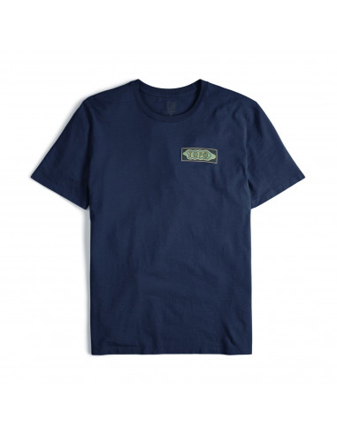 Topo Designs Mens Geographic Tee Navy Offbody Front