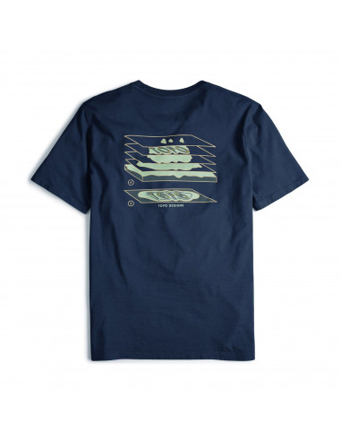 Topo Designs Mens Geographic Tee Navy Offbody Back