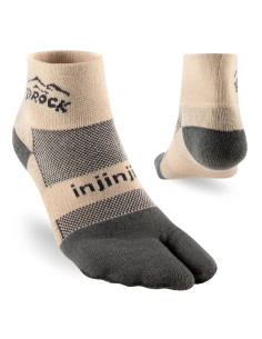 Bedrock Sandals Performance Split-Toe Socks Birch Offbody Front & Back