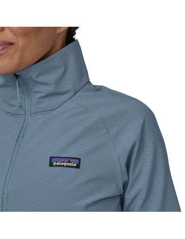 Patagonia Womens R1® CrossStrata Jacket Light Plume Grey Detail 2