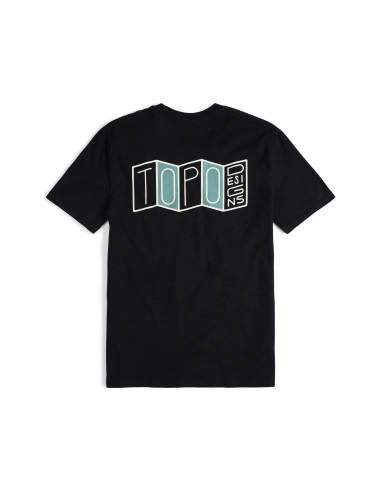 Topo Designs Mens Stacked Map Tee Black Offbody Back