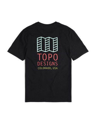 Topo Designs Pánské Tričko Small Original Logo Tee Černá Offbody Zezadu