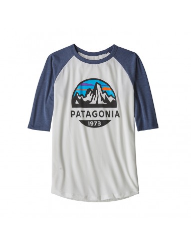 Patagonia Boys 1/2 Sleeve Graphic Tee Fitz Roy Scope Birch White Front