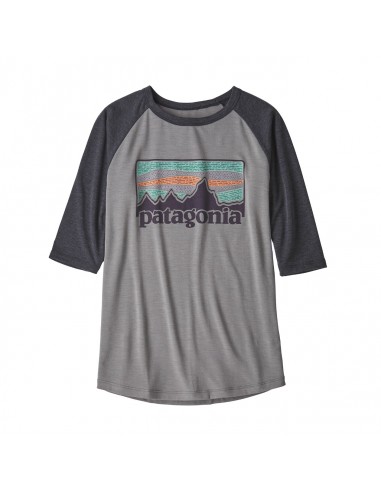 Patagonia Boys 1/2 Sleeve Graphic Tee Solar Rays 73 Feather Grey Front