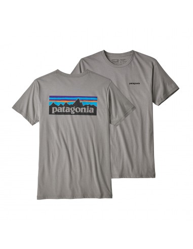 Patagonia Mens P-6 Logo Organic Cotton T-Shirt Feather Grey Offbody