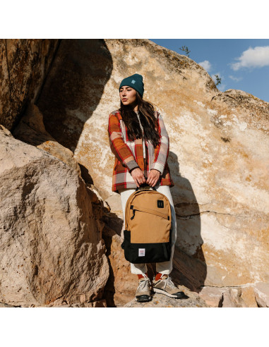 Topo Designs Womens Mountain Shirt Jacket Brown Natural Plaid Lifestyle 1
