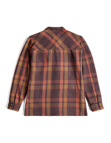 Topo Designs Womens Mountain Shirt Jacket Peppercorn Multi Plaid Offbody Back