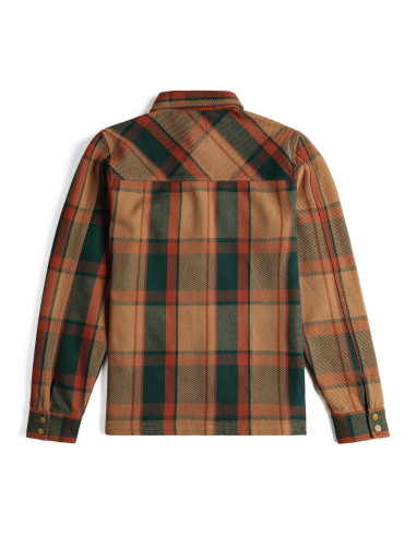 Topo Designs Mens Mountain Shirt Jacket Khaki Multi Plaid Offbody Back