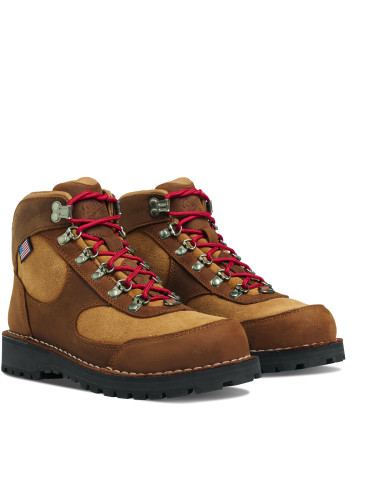 Danner Womens Hiking Shoes Cascade Crest 5" Grizzly Brown/Rhodo Red GTX Pair