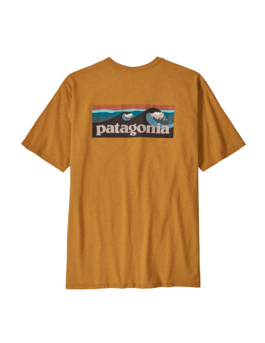 Patagonia Pánské Tričko S Kapsou Boardshort Logo Responsibili-Tee Evening Maue Dried Mango Zezadu