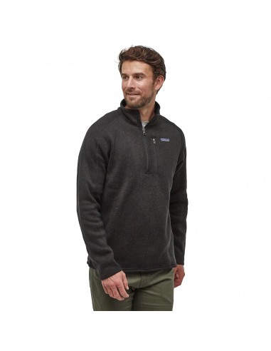 Patagonia Mens Better Sweater 1/4-Zip Fleece 100% Recycled Black Onbody Front