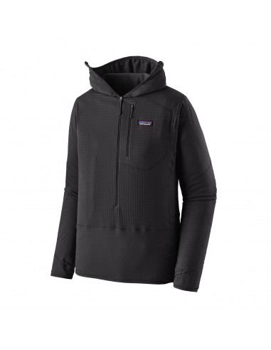 Patagonia Mens R1 Pullover Hoody Black Offbody Front
