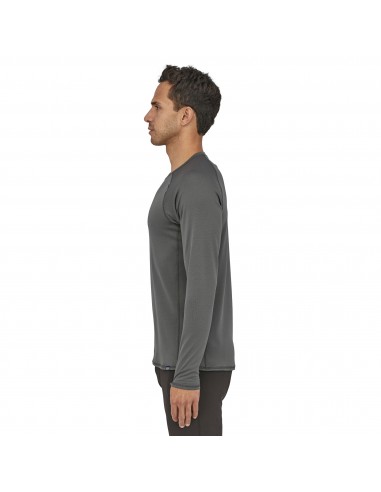 Patagonia Mens Capilene Midweight Crew 100% Recycled Forge Grey Onbody Side