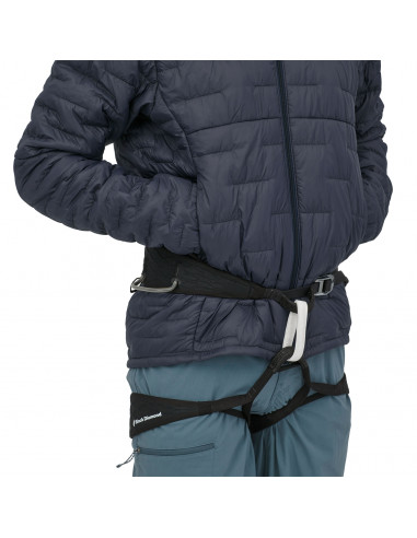 Patagonia Mens Micro Puff® Hoody Smolder Blue Onbody Detail Harness
