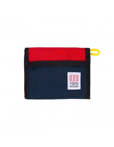 Topo Designs Velcro Wallet Navy Red Front