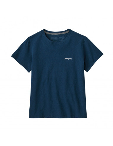 Patagonia Dámské Tričko P-6 Logo Responsibili-Tee® Tidepool Modrá Offbody Zepředu