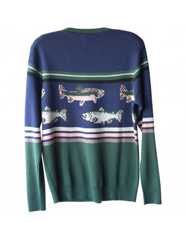 KAVU Mens Highline Sweater Go Fish Offbody Back