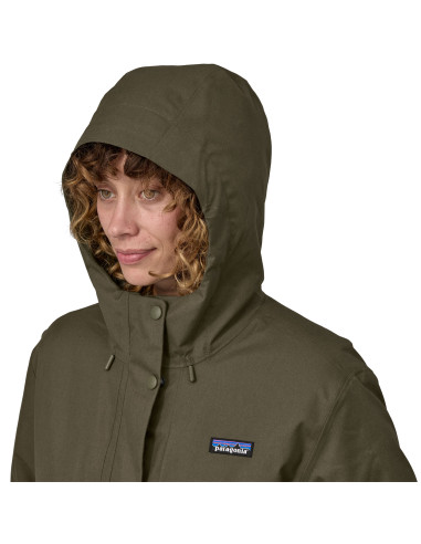 Patagonia Womens W's Pine Bank 3-in-1 Parka Basin Green Outer Onbody Detail 2