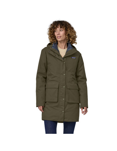 Patagonia Womens W's Pine Bank 3-in-1 Parka Basin Green Outer Onbody Front