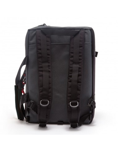 Topo Designs Commuter Briefcase Ballistic Black Black Leather Offbody Back