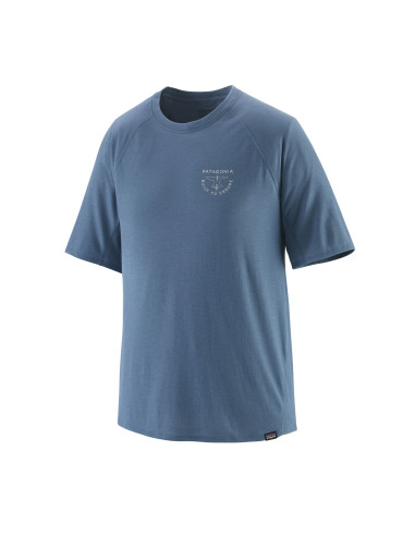 Patagonia Mens Capilene® Cool Trail Graphic Shirt Forge Mark Crest: Utility Blue Offbody Front