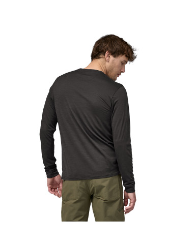 Patagonia Mens Long-Sleeved Capilene® Cool Merino Shirt Black Onbody Back