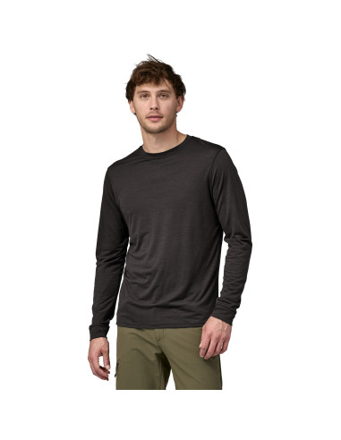 Patagonia Mens Long-Sleeved Capilene® Cool Merino Shirt Black Onbody Front